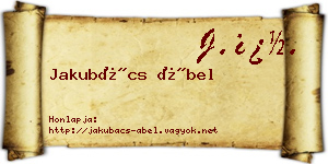 Jakubács Ábel névjegykártya