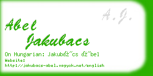 abel jakubacs business card